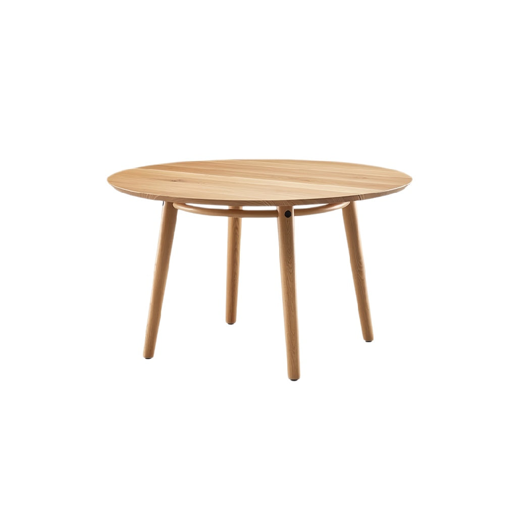 **Ronde houten tafel met drie poten**