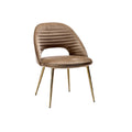 **Luxe fauteuil en cuir avec accoudoir en métal doré**