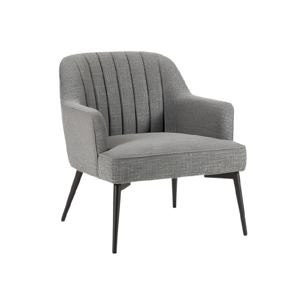 **Moderne fauteuil grijs met gestreepte rugleuning**