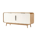 **Moderne houten tv-meubel met witte deuren**