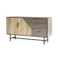 ** Moderne dressoir met houtlook en metalen poten