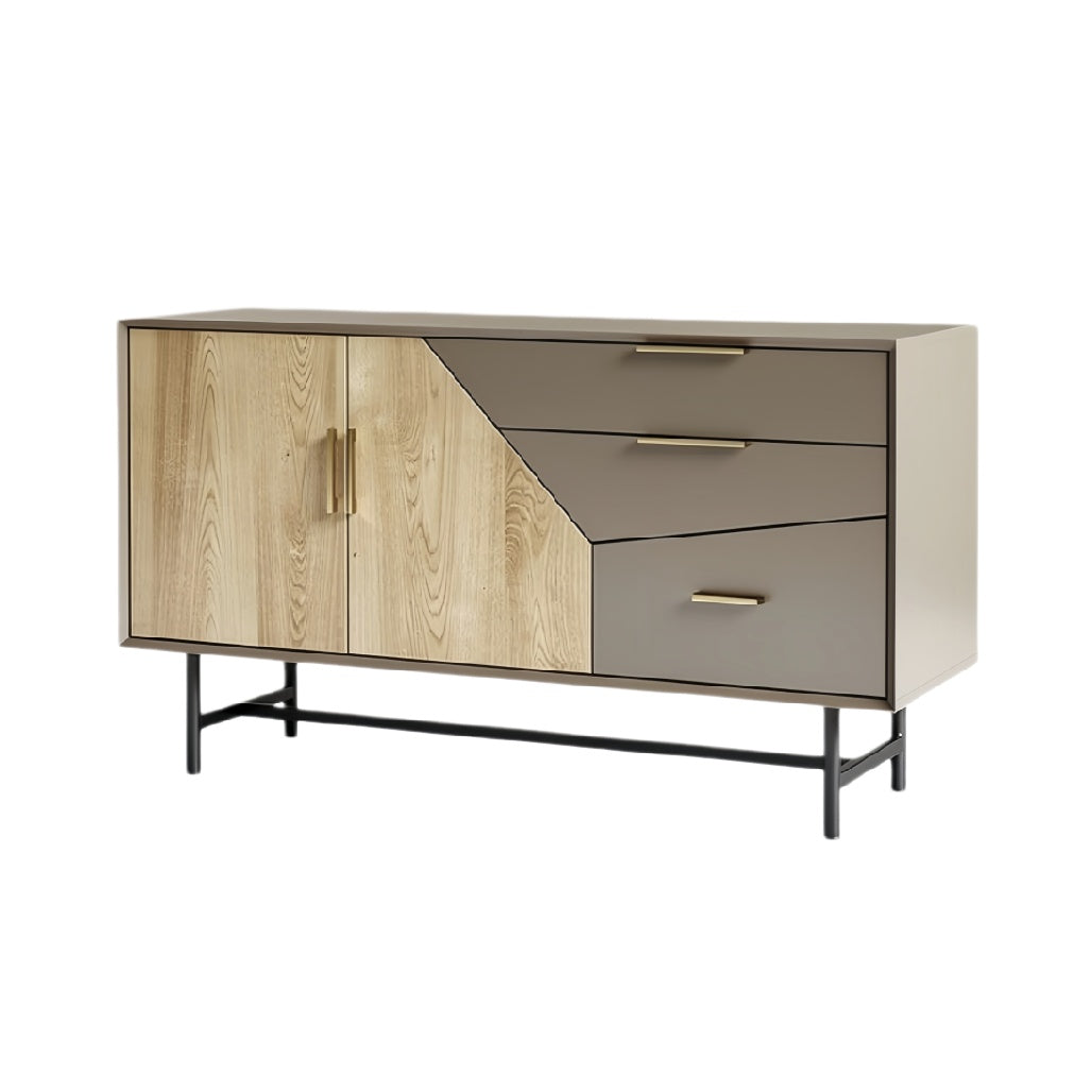 ** Moderne dressoir met houtlook en metalen poten