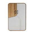 Minimalistische Koelkast met Houten Deur en Strak Design**